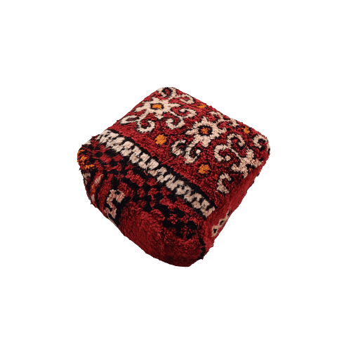 Pouf berbere rouge
