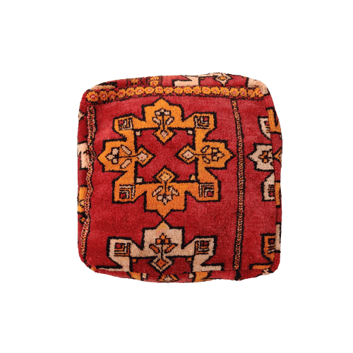 pouf marocain rouge