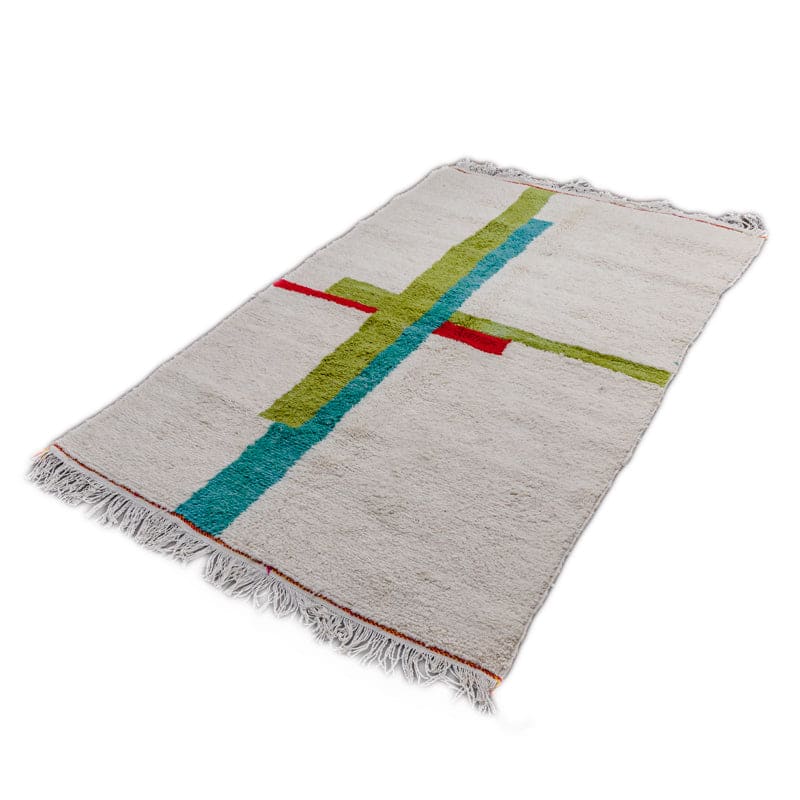 tapis marocain blanc vert