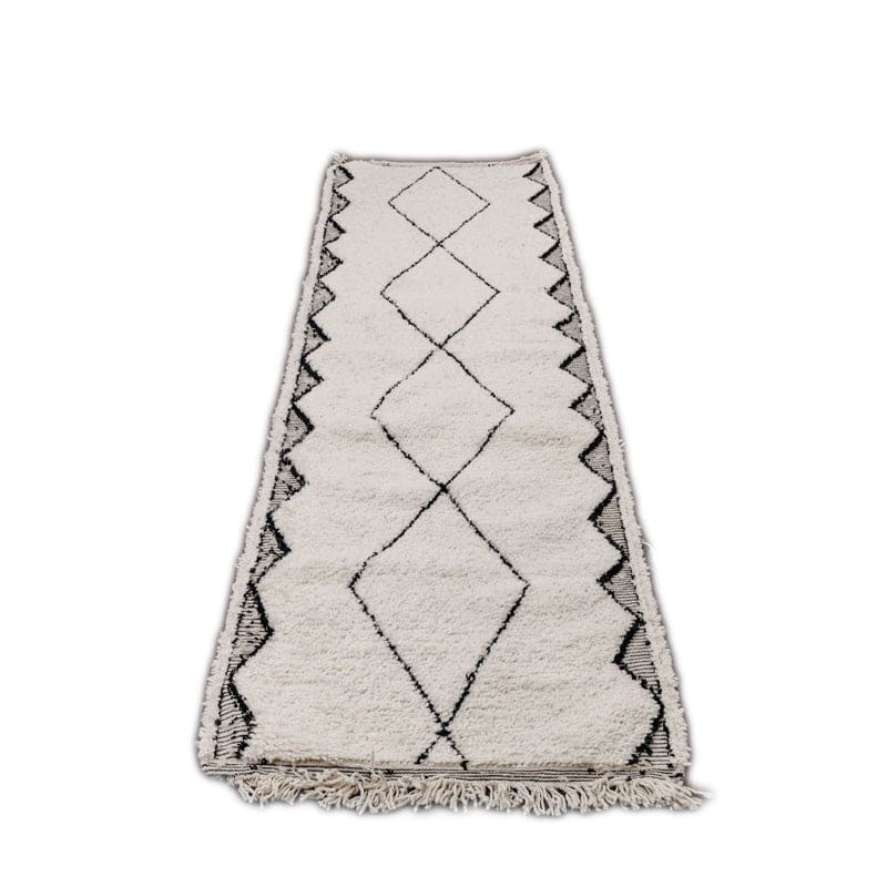 tapis de couloir berbere noir et blanc