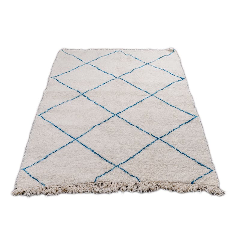 tapis marocain blanc et bleu