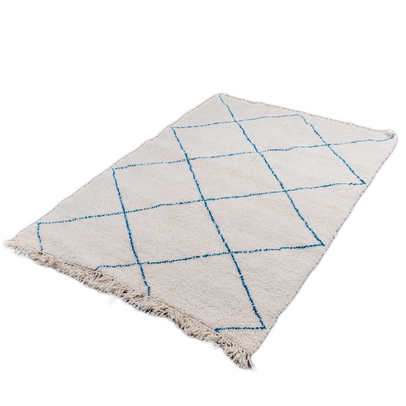 Tapis béni ouarain bleu et blanc