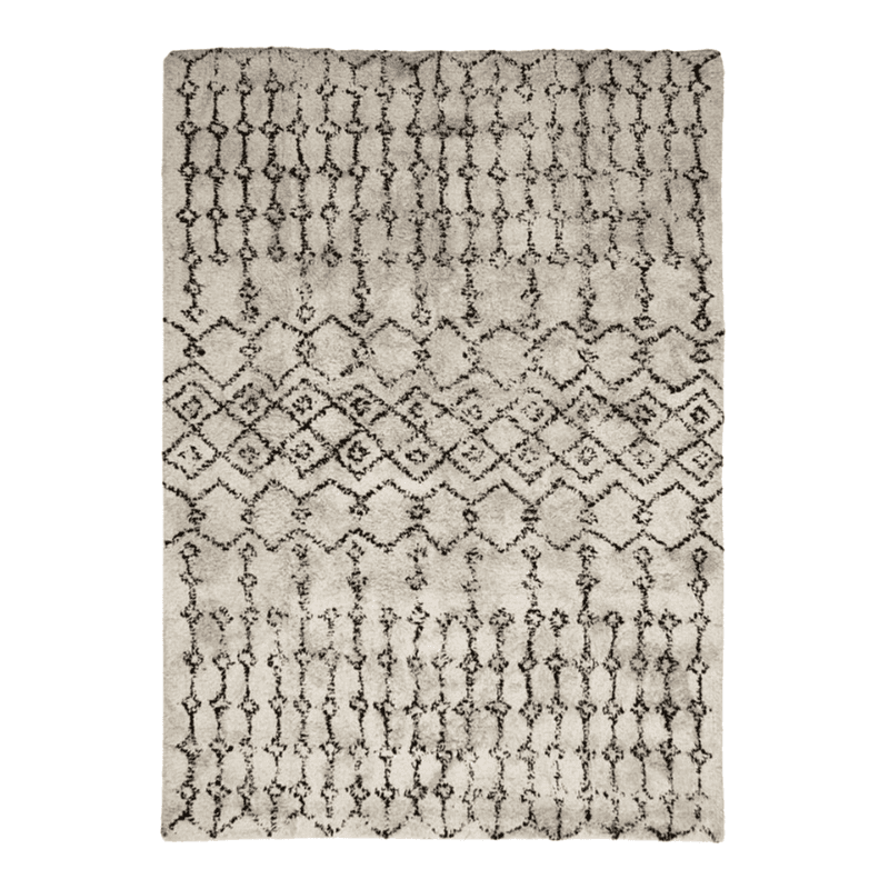 Tapis berbère motif tribal noir boho chic