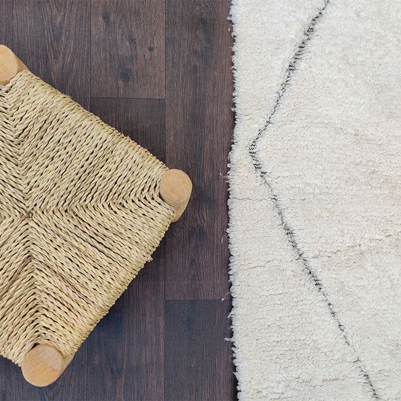 tapis marocain blanc fait main
