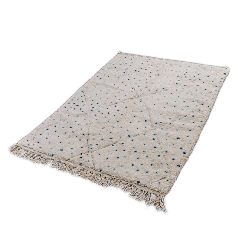 tapis marocain bleu et blanc