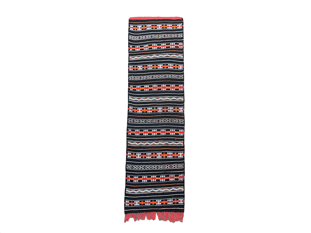 tapis noir tribal fait main