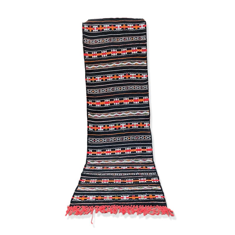 tapis noir kilim fait main