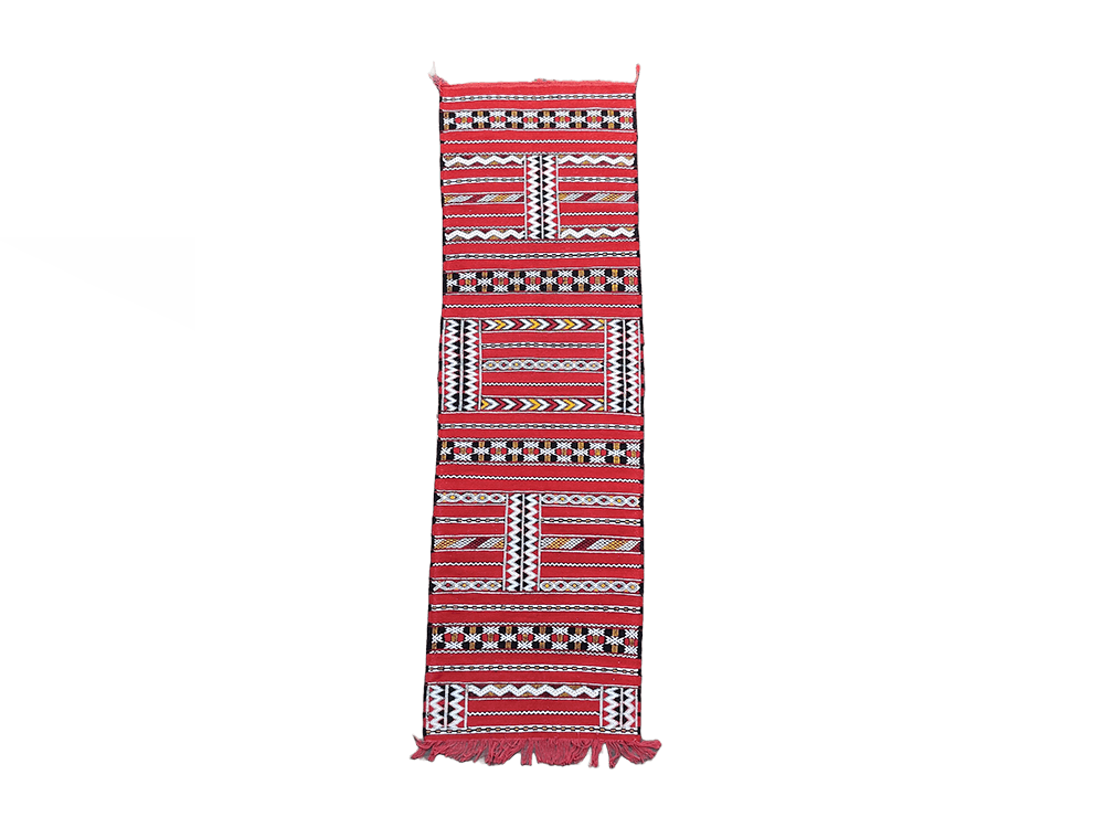 long tapis rouge motif tribal fait main