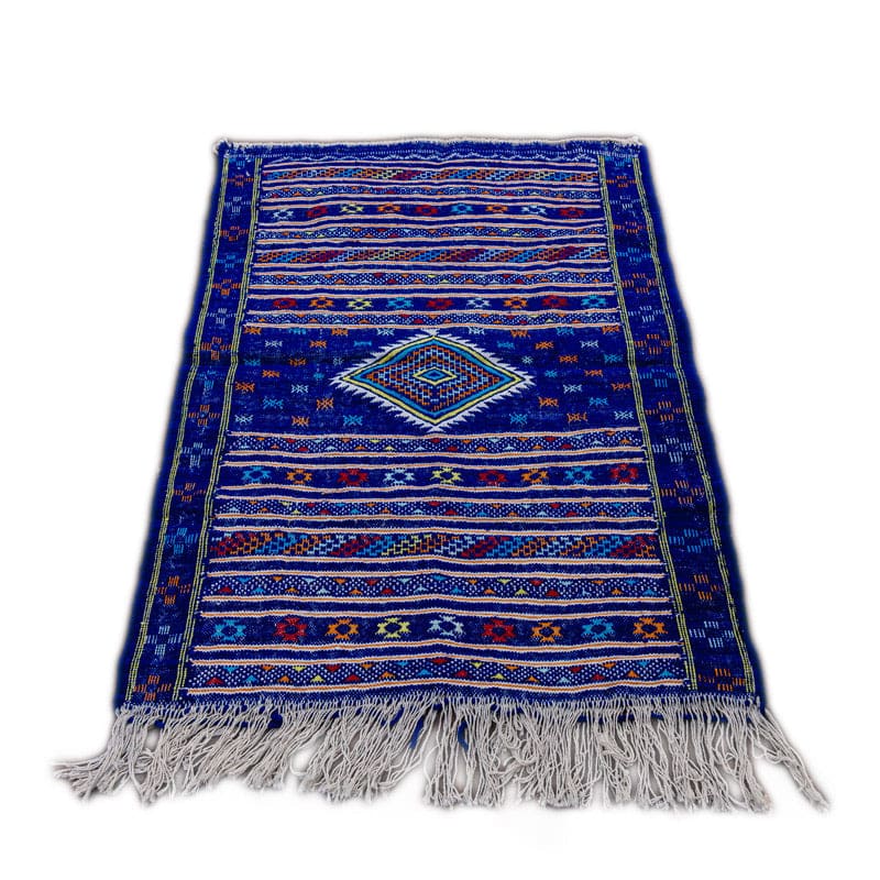 tapis kilim marocain bleu