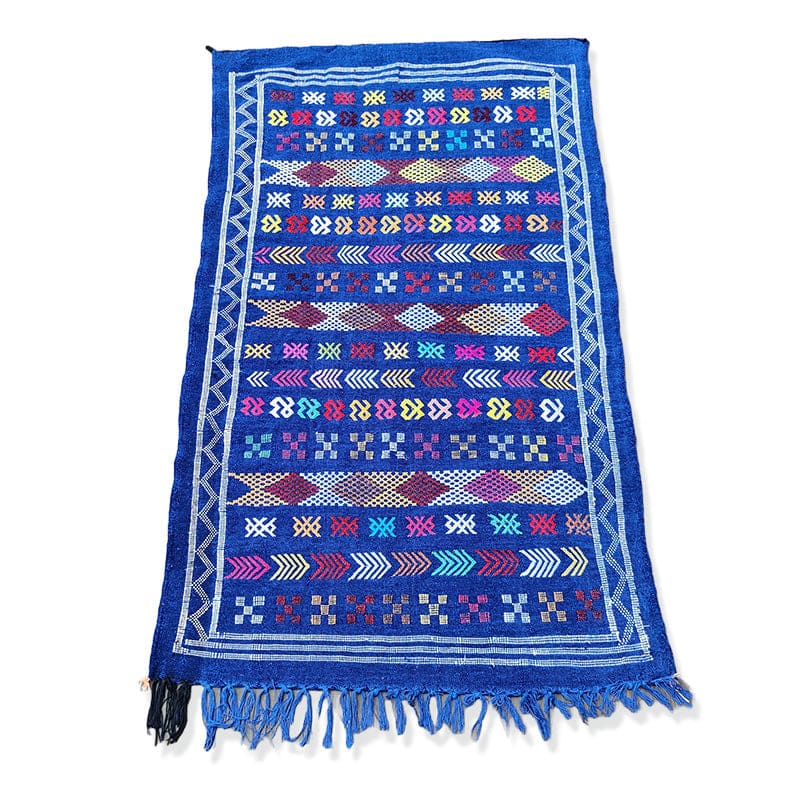 tapis boheme bleu