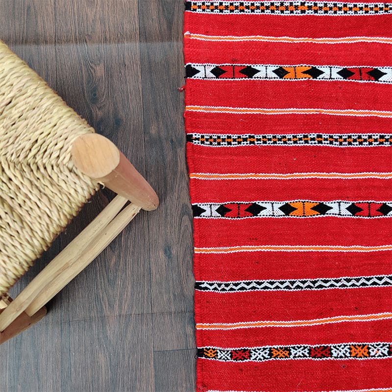 tapis kilim marocain rouge
